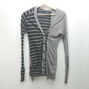 ◇ DIET BUTCHER SLIM SKIN フロントボタン 薄手 タイト 大人 長袖 カーディガン サイズ1 ダークグレー レディース E 【中古】