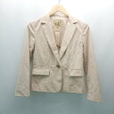 ◇ NATURAL BEAUTY BASIC フロントボタン フォーマル 綺麗め 大人っぽい 長袖 ジャケット サイズM ベージュ レディース E 【中古】(4)