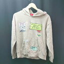 ◇ repipi armario フード 薄手 ストレッチ ワッペン プリント カジュアル 長袖 パーカー サイズM ブラウン レディース E 【中古】