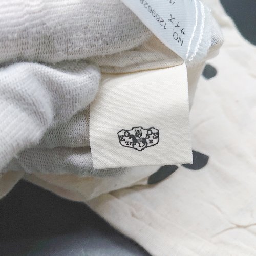 ◇ zootie ズーティー ドット柄 ラウンドネック 綿 麻 七分丈 カットソー サイズM ベージュ ブラック レディース E 【中古】