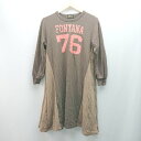 ◇ markey's big field キッズ 子供服 スウェット バイカラー 長袖 ロング丈 ワンピース サイズ150 ブラウン レディース E 【中古】