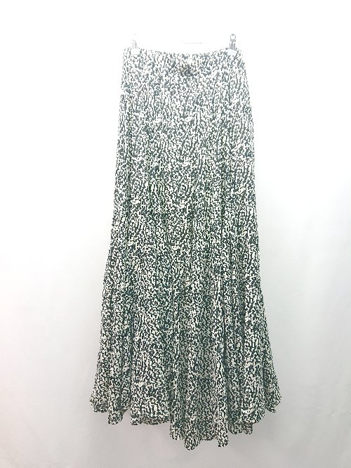 ◇ ◎ Re:EDIT リエディ ウエストゴム 柄もの 大人 ロング丈 フレア スカート サイズL ブラック レディース E 【中古】