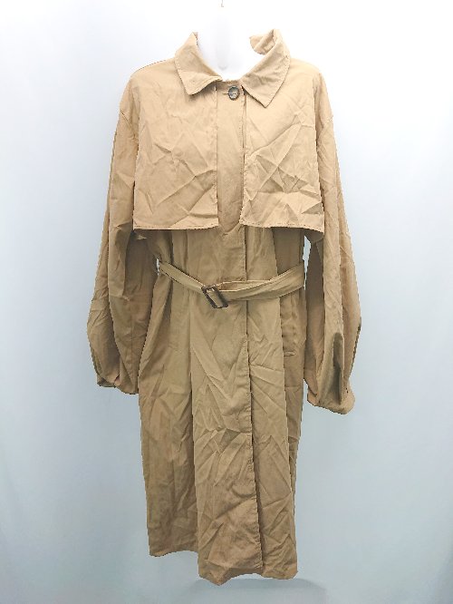 ■ ◎ forksy. フォルクシー 大人 カジュアル 綺麗め 長袖 トレンチコート サイズF ブラウン レディース E 【中古】