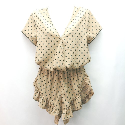 ◇ 株式会社ベリグリ ドット柄 ガーリー 大人かわいい オールインワン サイズM ブラウン レディース E 【中古】