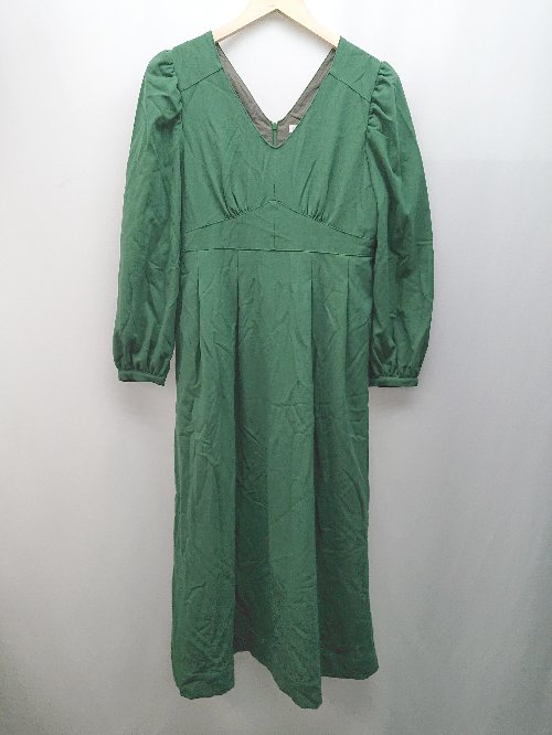 ◇ MOUSSY マウジー 綺麗め 大人 シンプル ロング丈 ワンピース サイズ2 グリーン レディース E 【中古】