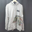 ◇ UNIQLO starwars スウェット フーディー プルオーバー コラボ 長袖 パーカー サイズXXL グレー レディース メンズ E 【中古】