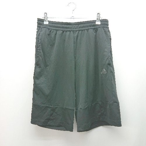 ◇ adidas climalite ウエストゴム ストレッチ 腰紐調節 ブランドロゴ ショートパンツ 表記なし ブラック メンズ E 【中古】