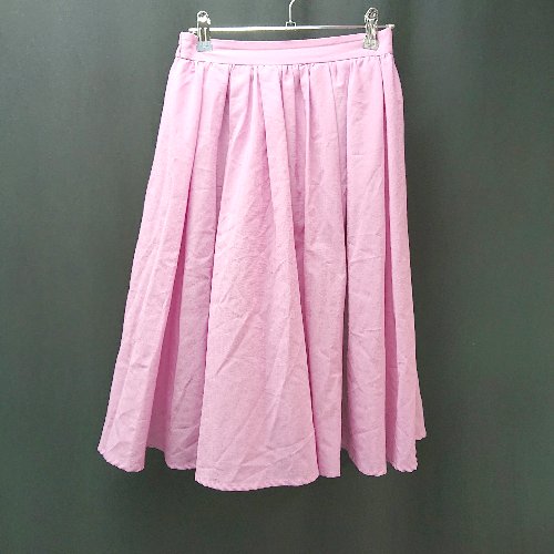 ◇ ROPE PICNIC ウエストゴム 裏地 ギャザー 薄手 シンプル ショート丈 フレア スカート サイズ38 パープル レディース E 【中古】