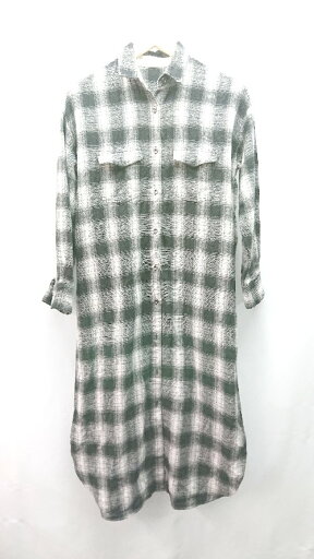 ◇ MOUSSY マウジー チェック 胸ポケット 薄手 長袖 ロング ワンピース サイズF ブラック レディース E 【中古】 ◇ MOUSSY マウジー チェック 胸ポケット 薄手 長袖 ロング ワンピース サイズF ブラック レディース E 【中古】