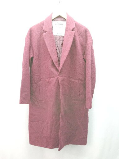 ◇ rivet & surge 無地 シングル スリット シンプル 長袖 チェスターコート サイズF ボルドー レディース E 【中古】 ◇ rivet & surge 無地 シングル スリット シンプル 長袖 チェスターコート サイズF ボルドー レディース E 【中古】