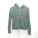 ◇ TOMMY GIRL シンプル 無地 厚手 カジュアル 長袖 フードパーカー サイズM ネイビー レディース E 【中古】