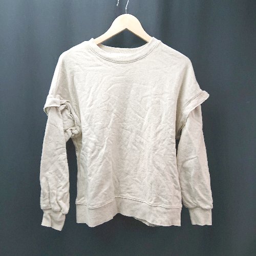 ◇ cepo セポ クルーネック 袖取り外し可能 2WAY カジュアル 長袖 トレーナー サイズM ベージュ レディース E 【中古】