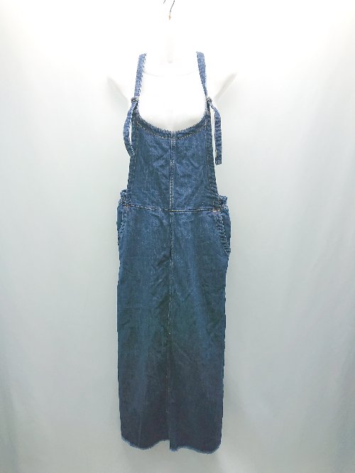 ◇ HEART MARKET  デニム生地 バックウエストゴム スリット フリンジ ロング ワンピース サイズL ブルー レディース E 【中古】