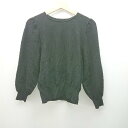 ◇ le. Coeur blanc パフスリーブ ラウンドネック シンプル ワントーン 長袖 ニット サイズ38 ブラック レディース E 【中古】
