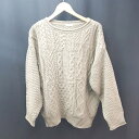◇ LOWRYS FARM ケーブル編み ラウンドネック オーバーサイズ 長袖 ニット サイズF ベージュ レディース E 【中古】|詳細画像