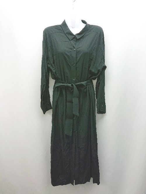 ◇ ◎ Willful by Lipstar フロントボタン 薄手 春夏向け 大人 長袖 ロング丈 ワンピース サイズ2 ブラック レディース E 【中古】
