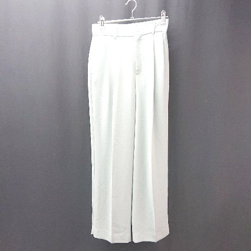 ◇ Audrey and John Wad フロントファスナー シンプル フェミニン スラックス サイズS スカイグリーン レディース E 【中古】