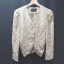 ◇ ◎ SHEER flow シアーフロウ 花柄 フロントボタン ガーリー ショート丈 長袖 ブラウス サイズF オレンジ レディース E 【中古】(4)