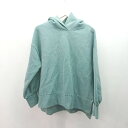 ◇ MOUSSY マウジー フード シンプル 無地 スリット 長袖 パーカー サイズS グリーン レディース E 【中古】