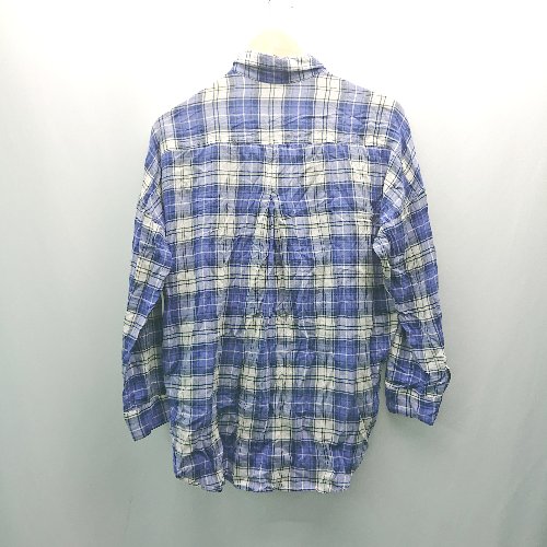 ◇ AZUL BY MOUSSY チェック カジュアル 薄手 古着 長袖 シャツ サイズS ブルー レディース E 【中古】