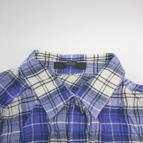 ◇ AZUL BY MOUSSY チェック カジュアル 薄手 古着 長袖 シャツ サイズS ブルー レディース E 【中古】