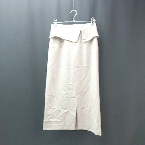 ◇ naturalbeautybasic スリット ファスナー オフィスカジュアル ロング丈 タイト スカート サイズS ベージュ レディース E 【中古】