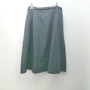 ◇ ◎ NATURAL BEAUTY BASIC バックファスナー 透け感なし 無地 膝丈 フレア スカート サイズS ネイビー レディース E 【中古】