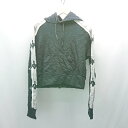 ◇ KAPPA カッパ フード ワッペン ブランドロゴ シンプル オシャレ 長袖 パーカー サイズM ブラック レディース E 【中古】