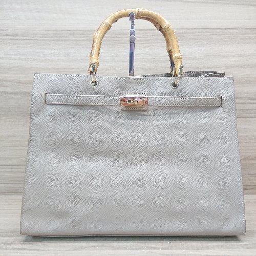 ◇ RODE SKO ロデスコ 異素材 ゴールド金具 コンパクト オシャレ シンプル カジュアル トートバック ブラウン レディース E 【中古】