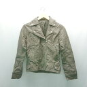 ◇ Riche glamour リシェグラマー ジップアップ 裏地 シンプル 長袖 レザージャケット サイズM ブラウン レディース E 【中古】(4)