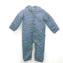 ◇ babyGAP キルティング生地 裏起毛 長袖 ロンパース サイズ60cm ネイビー レディース メンズ E 【中古】