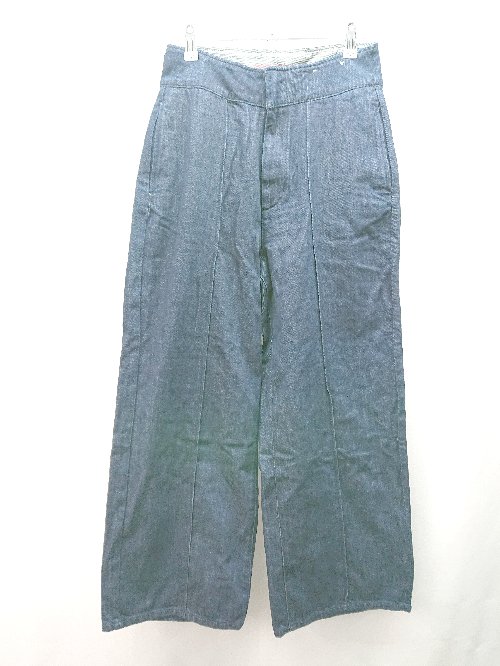 ◇ AMERICAN HOLIC フロントファスナー 無地 シンプル 大人カジュアル ジーンズ サイズL ネイビー レディース E 【中古】