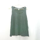 ◇ kuskus クスクス Uネック ストレッチ ビーズ 総柄 シンプル ノースリーブ タンクトップ サイズM ブラック レディース E 【中古】(4)