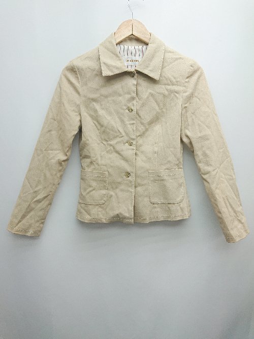 ◇ un dix cors アンディコール ステンカラー シンプル 長袖 ジャケット サイズ2 ベージュ レディース P 【中古】