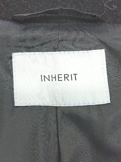 ◇ INHERIT ×TASMNIA WOOL ウール混 ステンカラー 通勤 長袖 コート サイズS ブラック メンズ P 【中古】