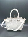 ◇ ノーブランド ハンド セカン お出かけ サブ ショルダー花モチーフ ハンドバック ピンク E 【中古】