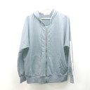 ◇ girly doll フード付き フロントファスナー 薄手生地 無地 長袖 パーカー サイズL グレー レディース E 【中古】
