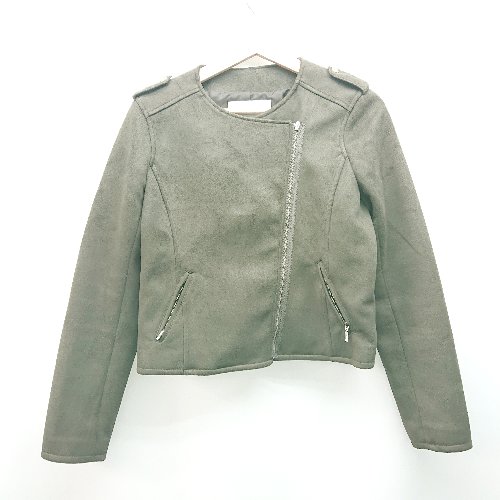 ◇ ecruefil スウェード風 ミリタリー カジュアル ジップアップ 長袖 ジャケット サイズ3 カーキ レディース E 【中古】 ◇ ecruefil スウェード風 ミリタリー カジュアル ジップアップ 長袖 ジャケット サイズ3 カーキ レディース E 【中古】