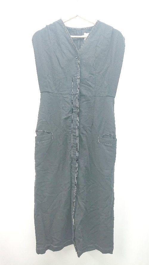 ◇ AgAwd スリーブレス バックスリット カジュアル おしゃれ ロング丈 ワンピース サイズF ブラック レディース E 【中古】