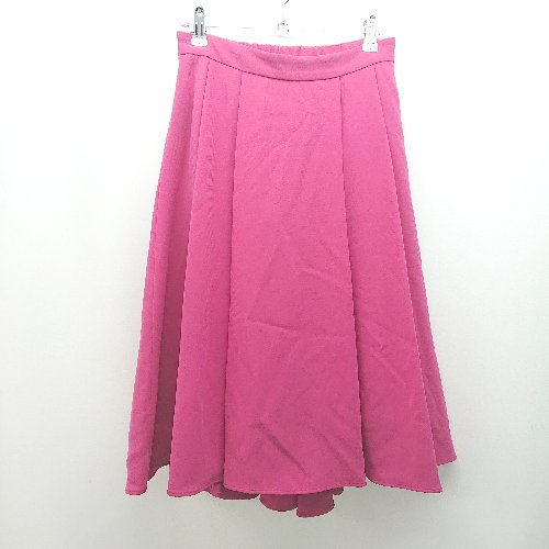 ◇ GALLARDGALANTE サイドジップ ウエストゴム 裏地あり ひざ丈 フレア スカート サイズ1 ピンク レディース E 【中古】(4)