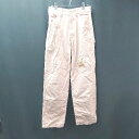 ◇ Pink Rose イラスト刺繍 ウサギ アニマル カジュアル ペインターパンツ サイズS ピンク レディース E 【中古】