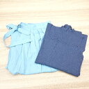 ◇ ◎ Andemiu アンデミュウ ハイネック リブニット サイドスリット ロング ワンピース サイズF ネイビー レディース E 【中古】