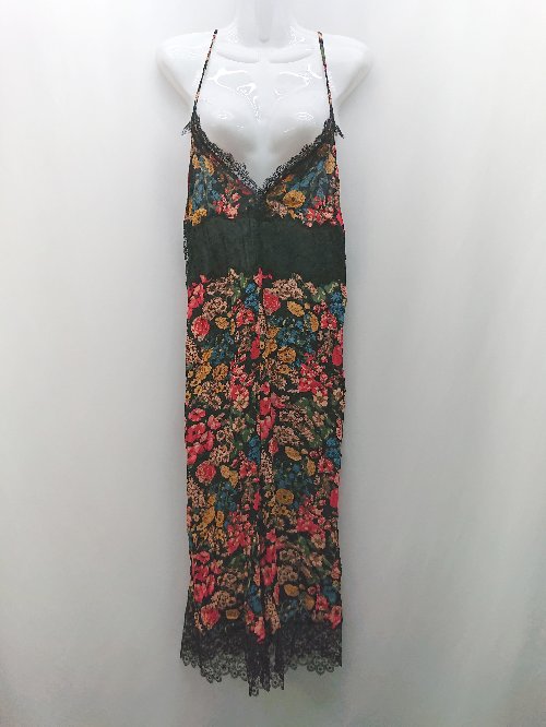 ◇ zara woman キャミソール つなぎ 花柄 フラワー レース エレガンス オールインワン サイズS ブラック レディース E 【中古】