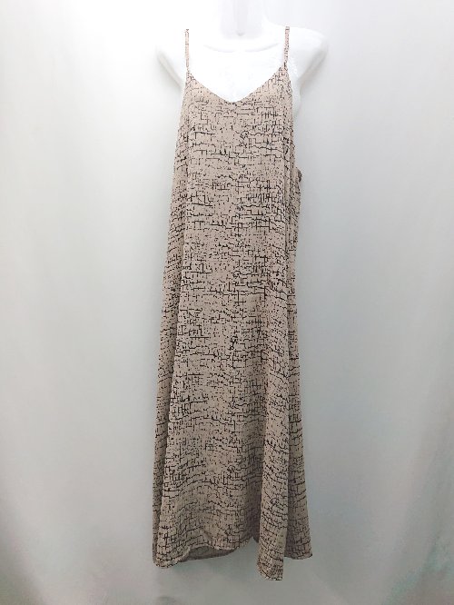 ◇ GLACIER グラシア 総柄 レンガ Vネック 薄手 ロング ワンピース サイズM ブラウン レディース E 【中..