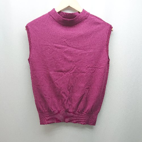 ◇ RIVE DROITE 無地 ハイネック 薄手 ノースリーブニット サイズF パープル レディース E 【中古】
