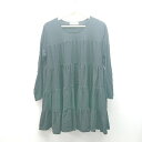 ◇ Sonny Label URBAN RESEARCH Uネック ギャザー 薄手 ストレッチ 長袖 カットソー サイズF ブラック レディース E 【中古】(4)