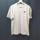 ◇ NIKE ナイキ ペイント柄 ロゴ バックプリント フラワー刺繍 クルーネック 半袖 Tシャツ サイズS ベージュ レディース E 【中古】(4)