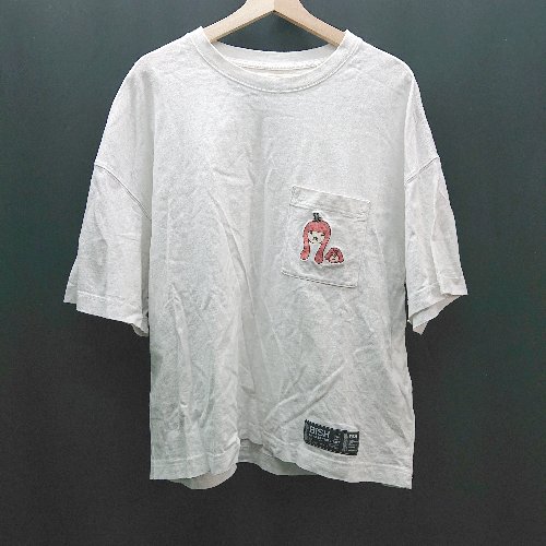 ◇ BISH×GU コラボ アイナ・ジ・エンド 女性グループ 胸ポケット 半袖 Tシャツ サイズM ホワイト レディース メンズ E 【中古】のサムネイル