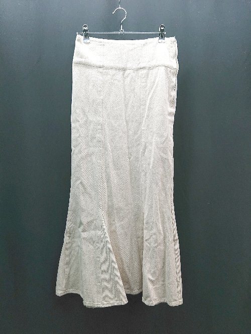 ◇ lumier サイドファスナー ウエストゴム マーメイド ロング丈 フレア スカート サイズFREE ベージュ レディース E 【中古】