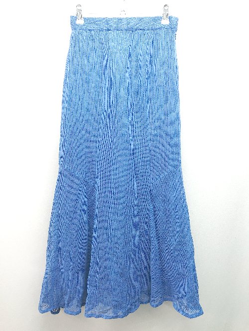 ◇ PAGEBOY ページボーイ メッシュ 無地 バックウエストゴム ロング マーメイド スカート サイズF ブルー レディース E 【中古】